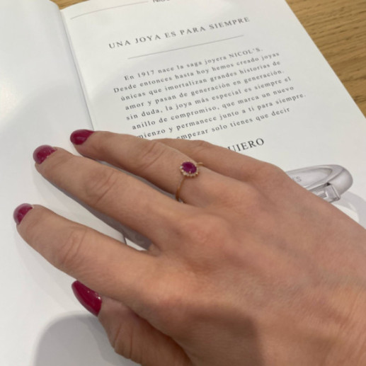 Anillo Rubí 0.50 Diamantes Candy Oro Rosa - Anéis de rubi 2