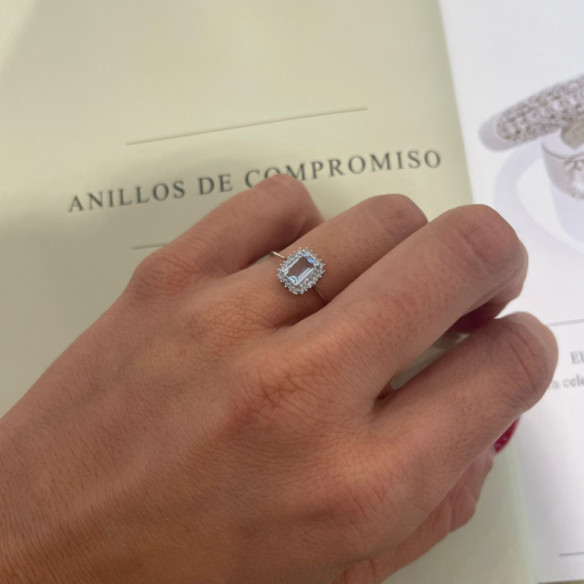 Anillo Aguamarina y Diamantes Candy - Anillos Otras Piedras Preciosas