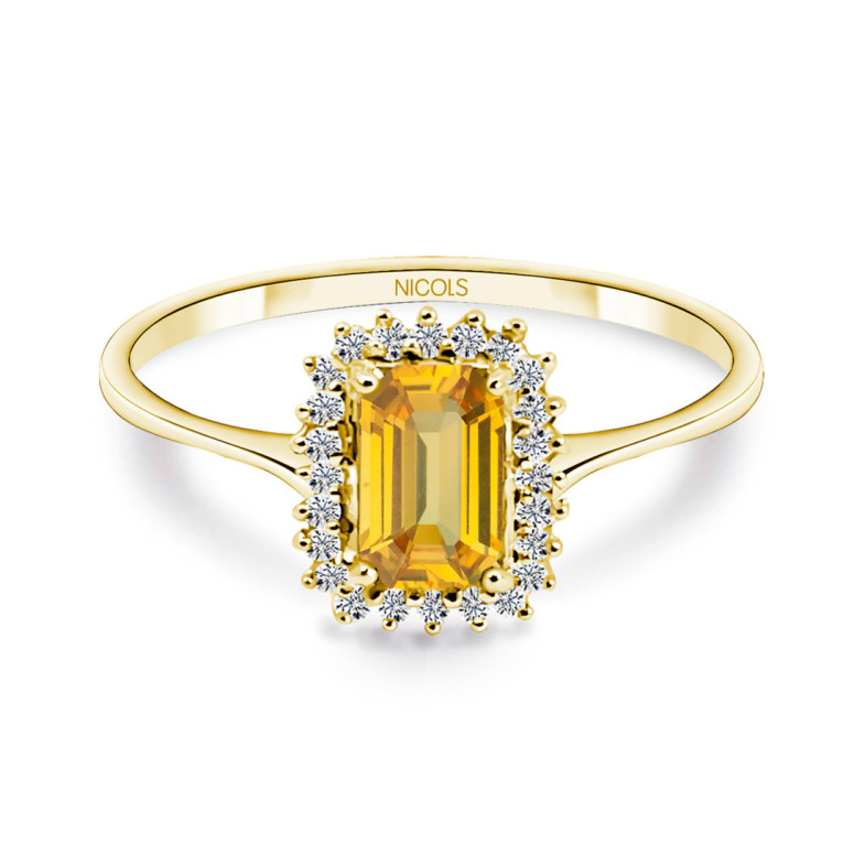 Anillo Diamantes y Citrino Candy - Anillos Otras Piedras Preciosas