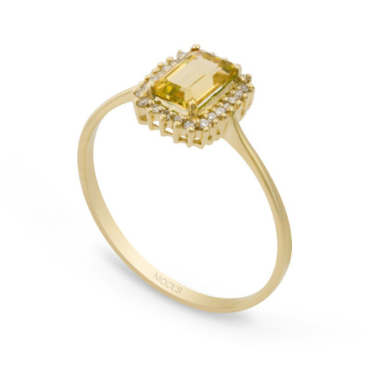 Candy Diamonds and Citrine Ring - Rings other precious stones 2