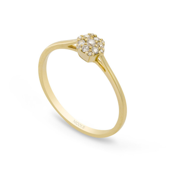 Anillo Pasión de Diamantes 0.15 Hexagonal - diseños actuales
