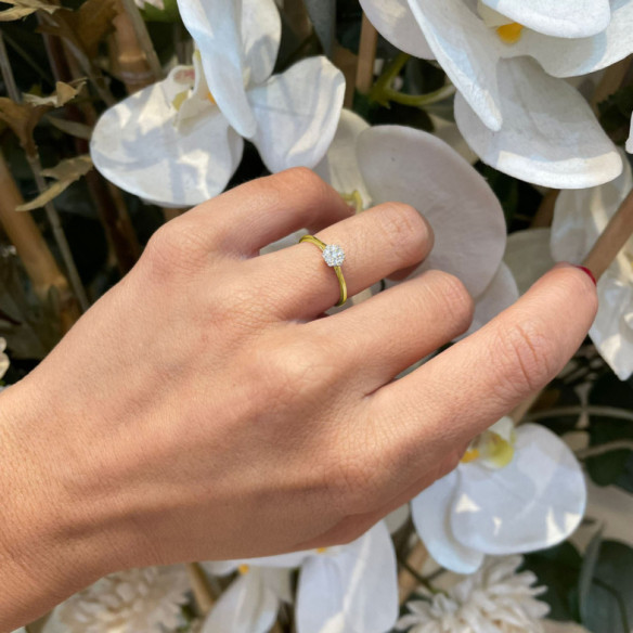 Anillo Pasión de Diamantes 0.15 Hexagonal - diseños actuales