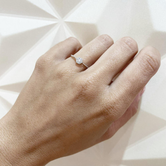 Anillo Pasión de Diamantes 0.15 Hexagonal Oro Blanco - Anillos de Promesa Diamantes
