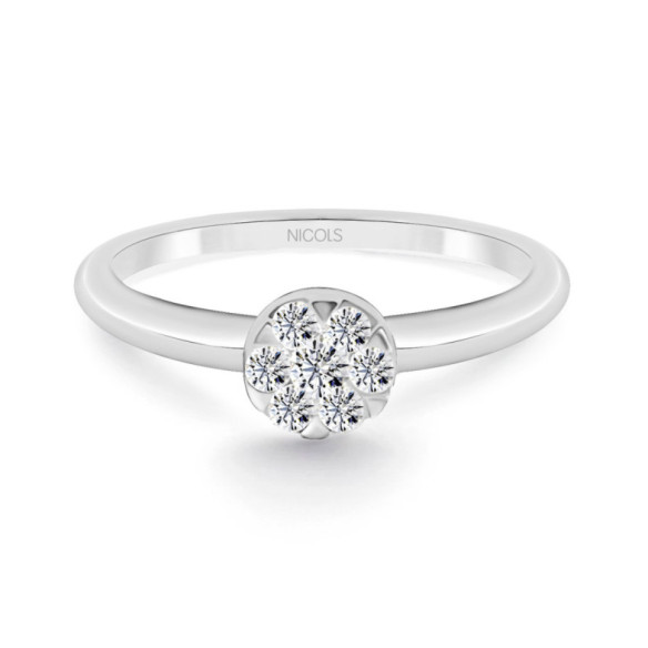Anillo Diamantes Pasion de Diamantes 0.23 Oro Blanco - Talla Brillante