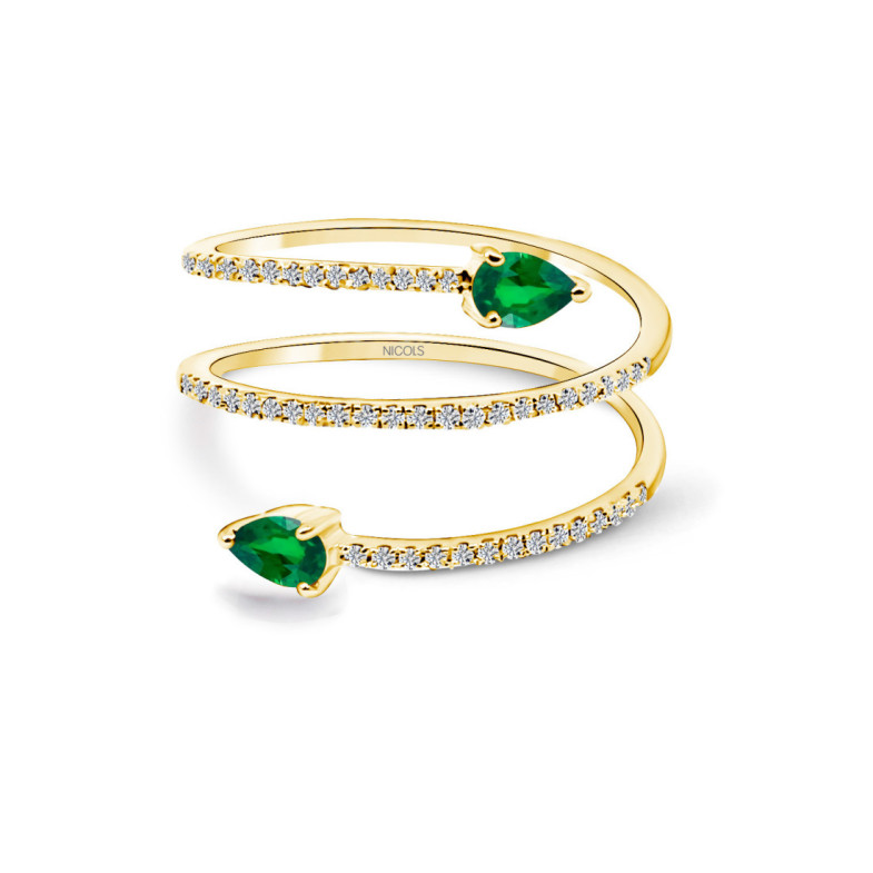 Diamond Ring SPIRAL RINGS - Yellow Gold Modern Rings