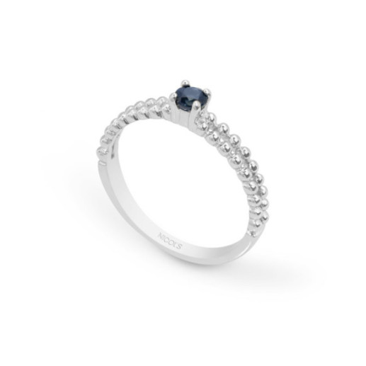 Anillo Zafiro Azul Solitario Bolitas - ANILLOS