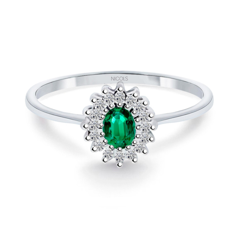 Anello Smeraldo Dettaglio Ovale - Smeraldo