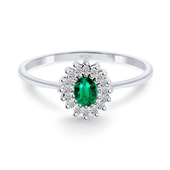 Anello Smeraldo Dettaglio Ovale - Smeraldo
