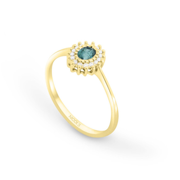 Anillo Oro Esmeralda Oval Detail - Anillos de Esmeralda