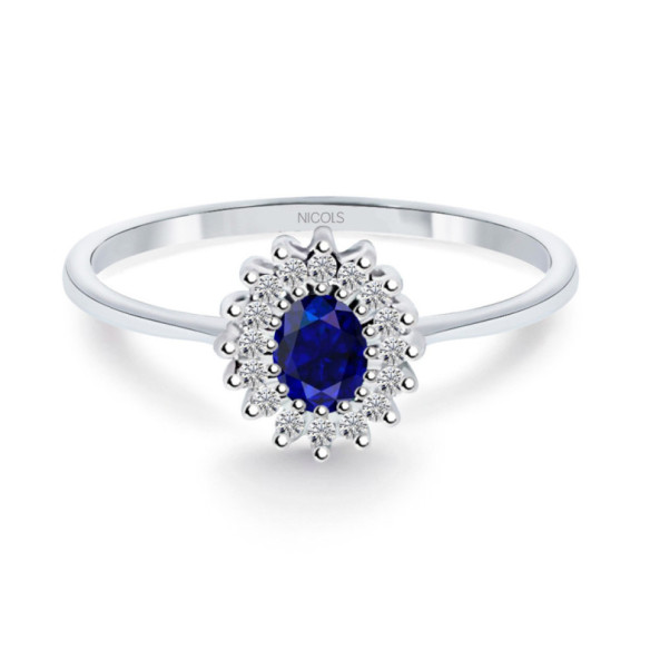Anillo Zafiro Oval Detail - Promise Anneaux Diamonds