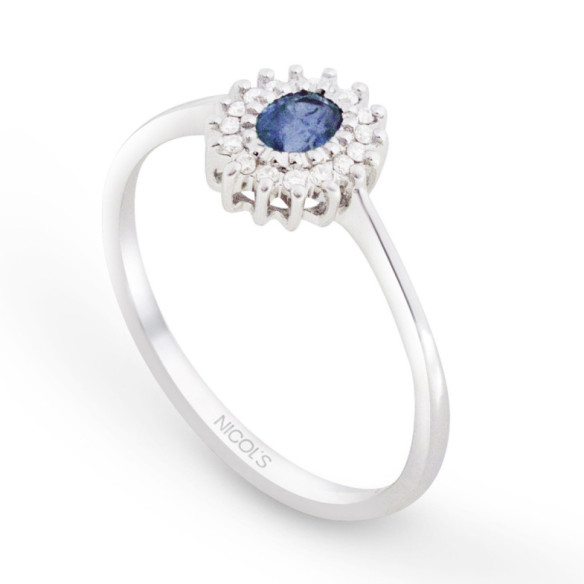 Anillo Zafiro Oval Detail - Promise Anneaux Diamonds