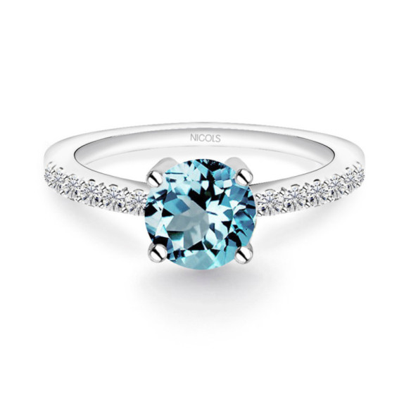 Dafne-Jubiläumsring mit Zirkon und Diamant - Ringe andere Edelsteine