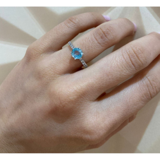 Anillo Zircón Y Diamantes Aniversario Dafne - Anillos Otras Piedras Preciosas 2