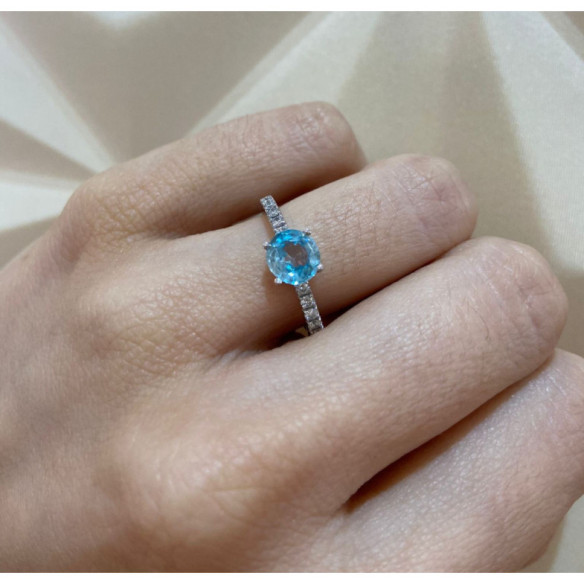 Anello Anniversario Dafne con Zirconi e Diamanti - Anelli altre pietre preziose