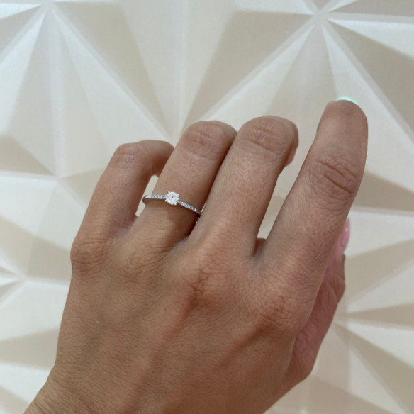 Anillo Compromiso Venus 0.37 - Talla Brillante