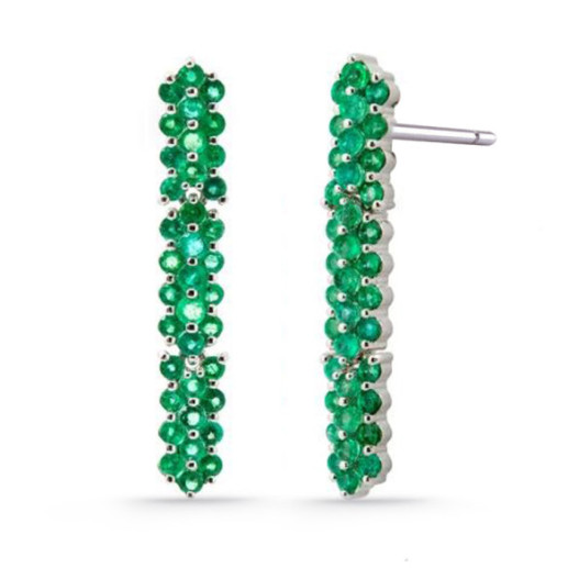 Gold Earrings COLORFUL Panal - Emerald Earrings