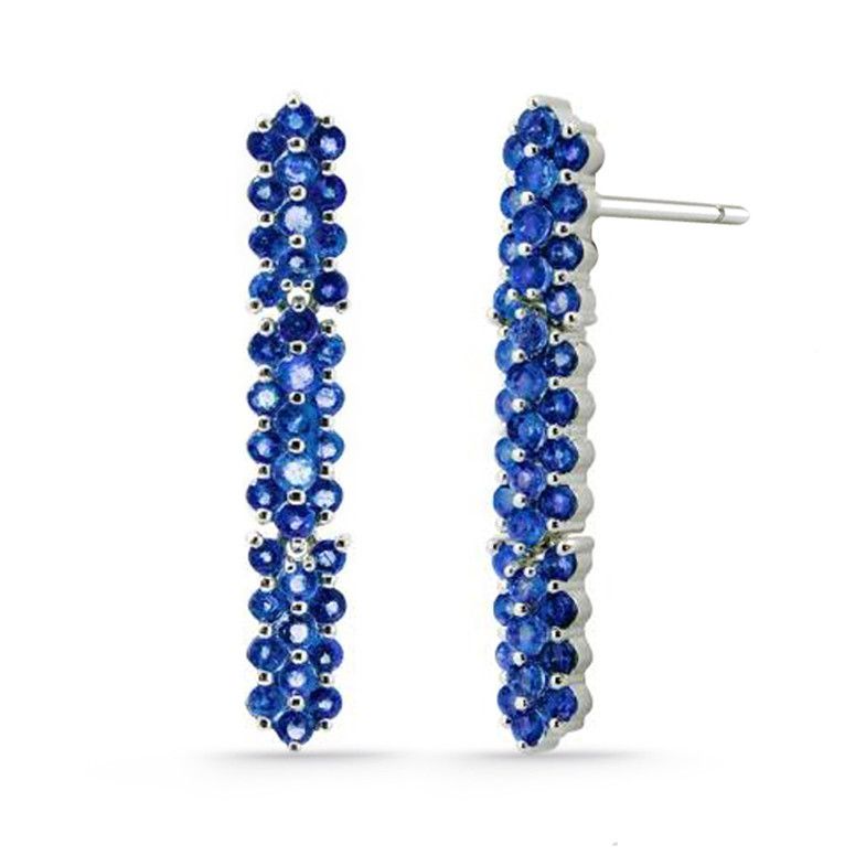 Gold Earrings COLORFUL Panal - Sapphire earrings