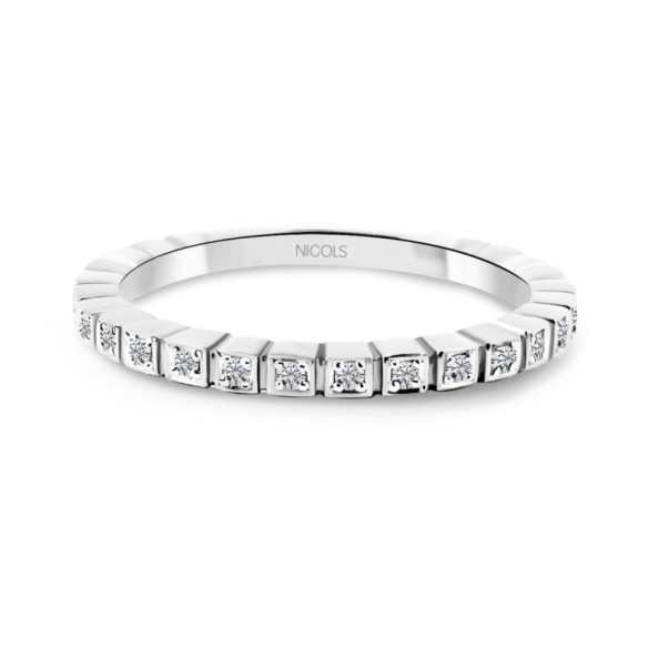 Anillo Diamantes Almenas - Alianzas de Brillantes