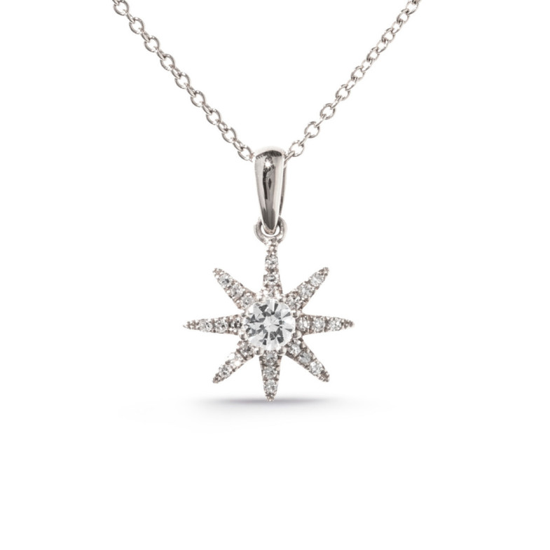 Ouro Pendant Estrela Mini Detalhes - Pingentes de diamantes