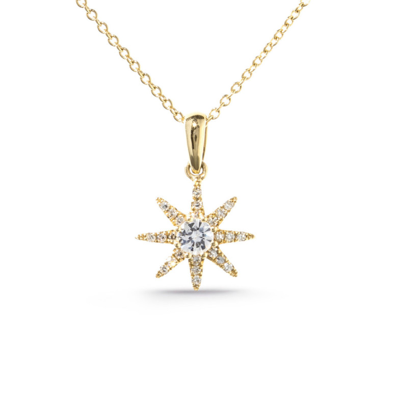 Ciondolo con dettagli mini stella dorata - Pendenti di diamanti