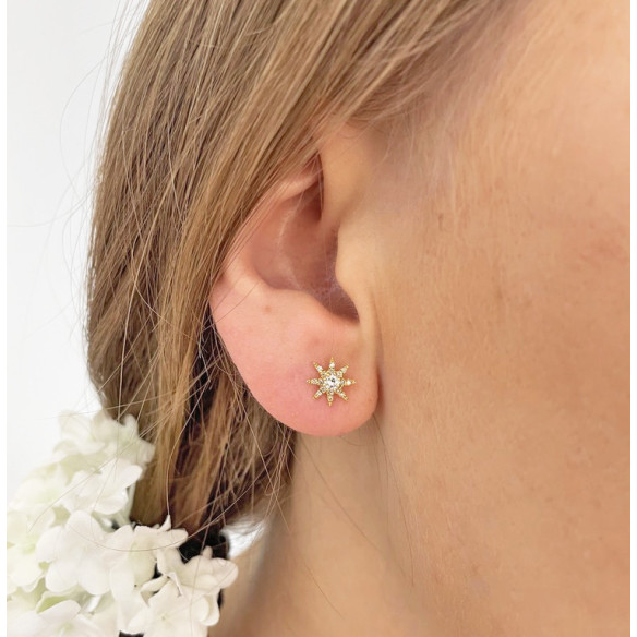 Gold Star Earrings LITTLE DETAILS - sleepy