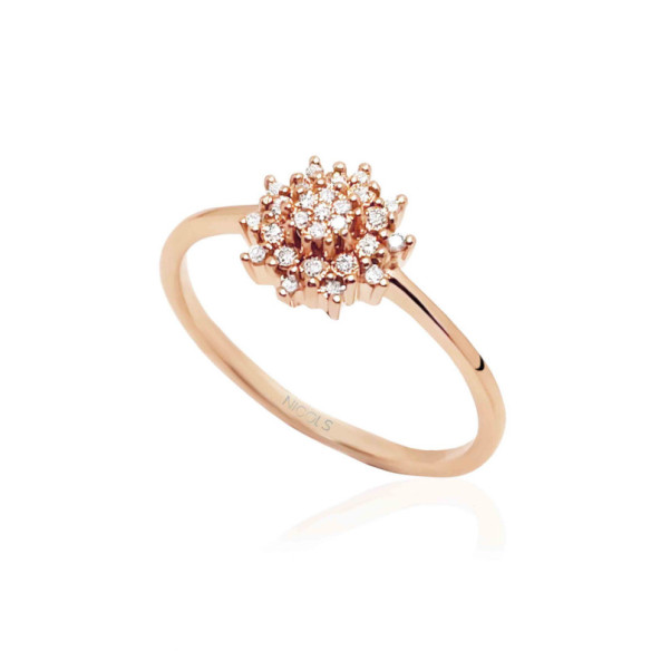 Anillo Vintage Oro Y Diamantes Snow Flower - Anillos de Diamantes