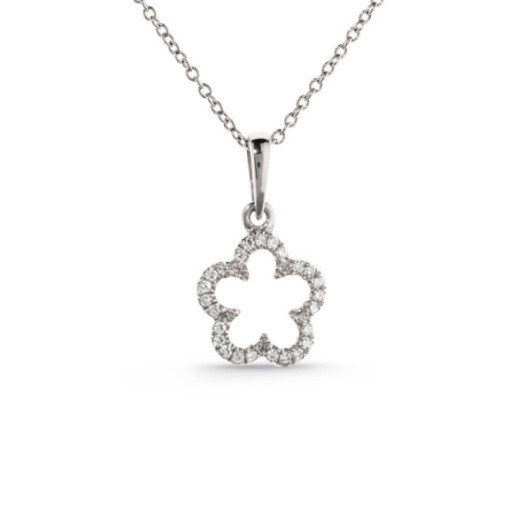Colar flor de ouro pequenos detalhes - Pingentes de diamantes