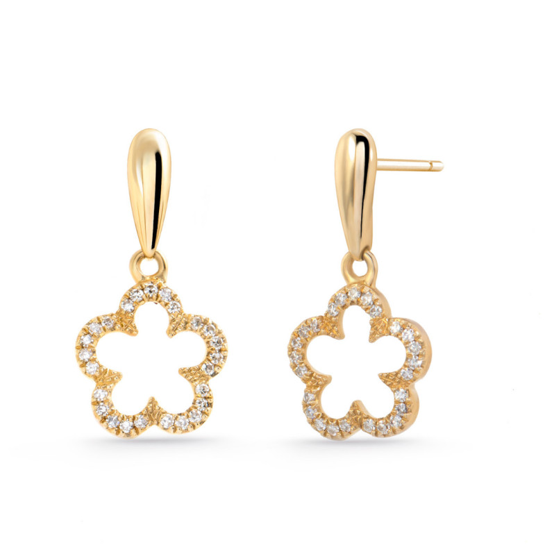 Pendientes Oro Y Diamantes Flor Little Details - court