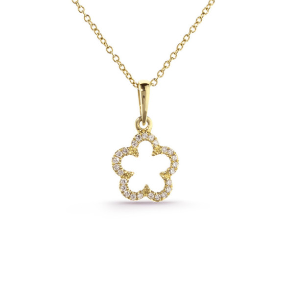 Collar Oro Flor Little Details - Colgantes de Diamantes