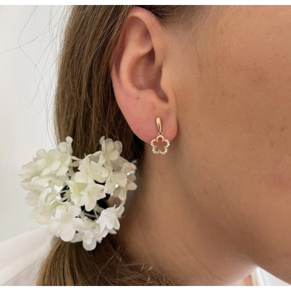 Pendientes Oro Flor Little Details - cortos