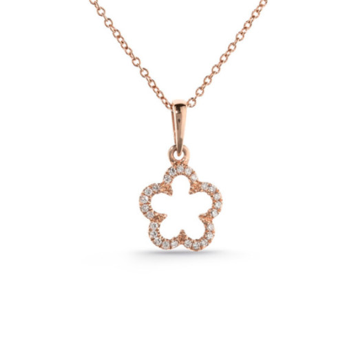 Colar flor de ouro pequenos detalhes - Pingentes de diamantes