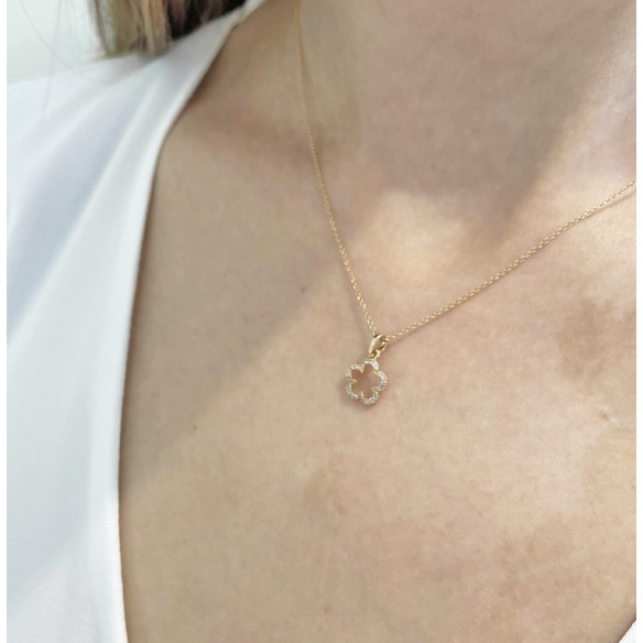 Collar Oro Flor Little Details - Colgantes de Diamantes