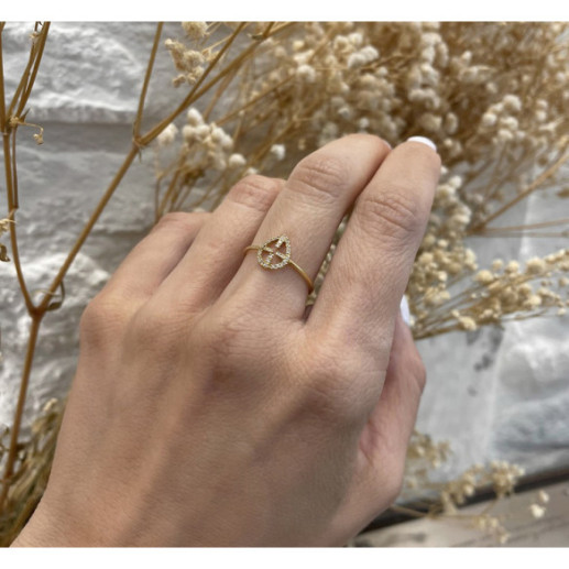Anello Croce in Oro Piccoli Dettagli - Brillante 2