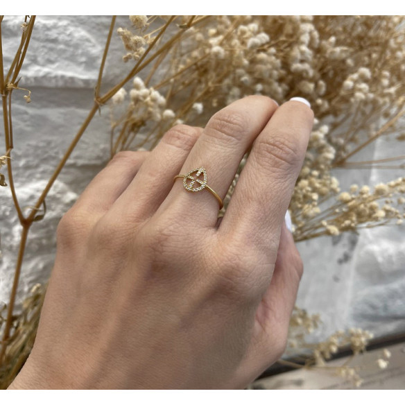 Anillo Oro Cruz Little Details - Génial