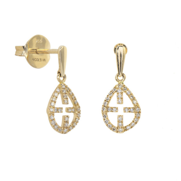 Gold Hollow Cross Earrings LITTLE DETAILS. - short