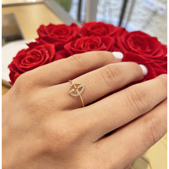 Anillo Oro Cruz Little Details - Anillos de Diamantes