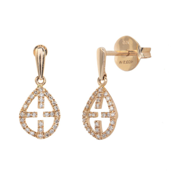 Pendientes Oro Cruz Hueca Little Details - cortos