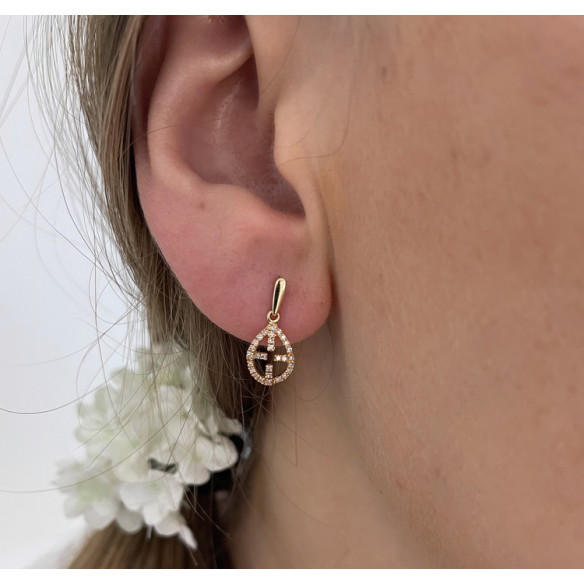 Pendientes Oro Cruz Hueca Little Details - cortos