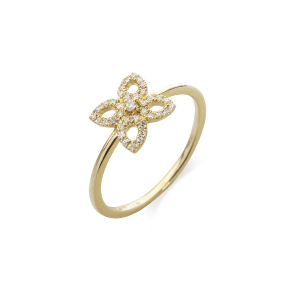 Anello fiore Pico piccoli dettagli - Brillante