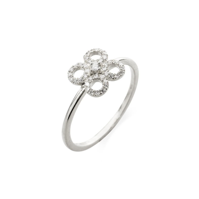 Anillo Diamantes Flor Redonda Little Details - Bagues de diamant