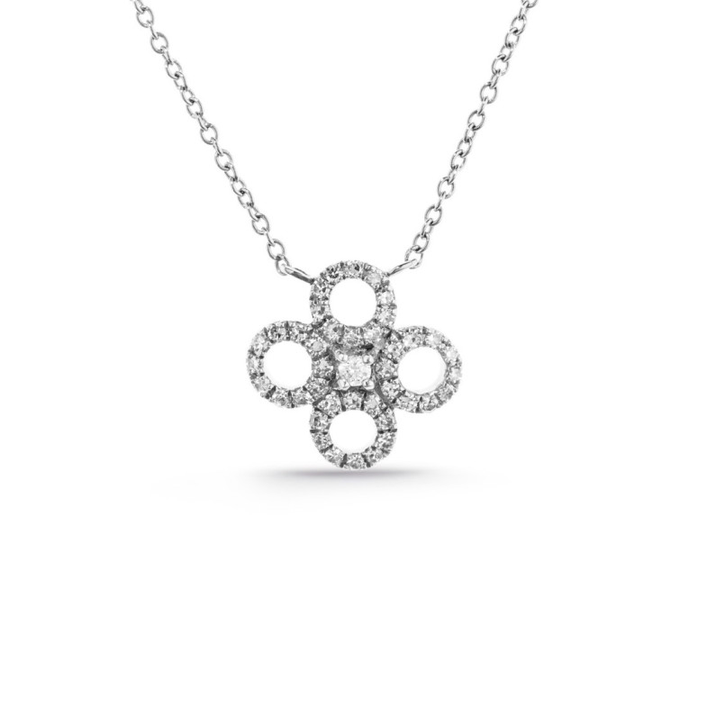 Diamond Necklace Round Flower Little Details - Collane di diamante