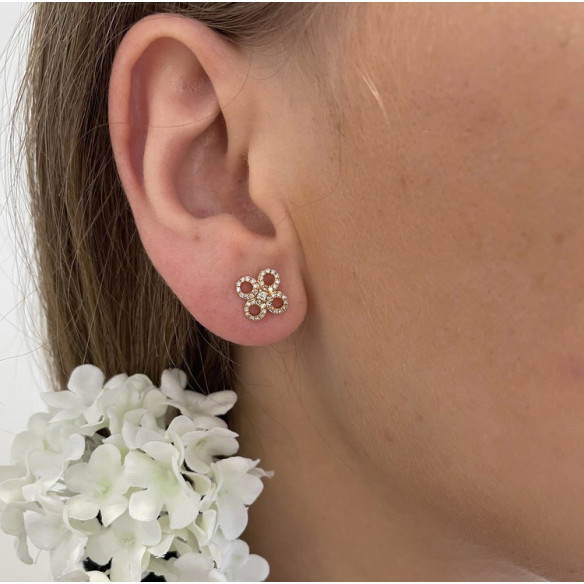 Gold Ohrringe Redonted Flower Little Details - kurze