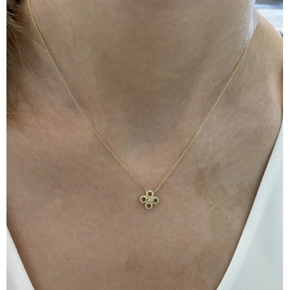 Collar Oro Flor Redonda Little Details - Collares de Diamantes