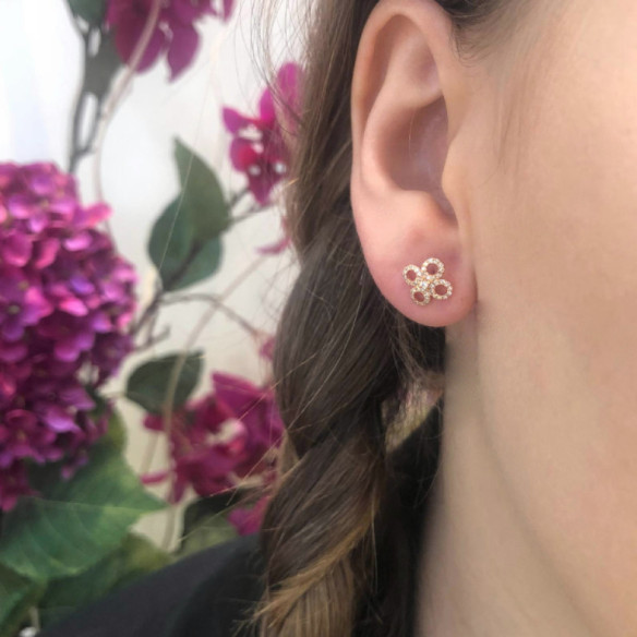 Pendientes Diamantes Flor Redonda Little Details - cortos