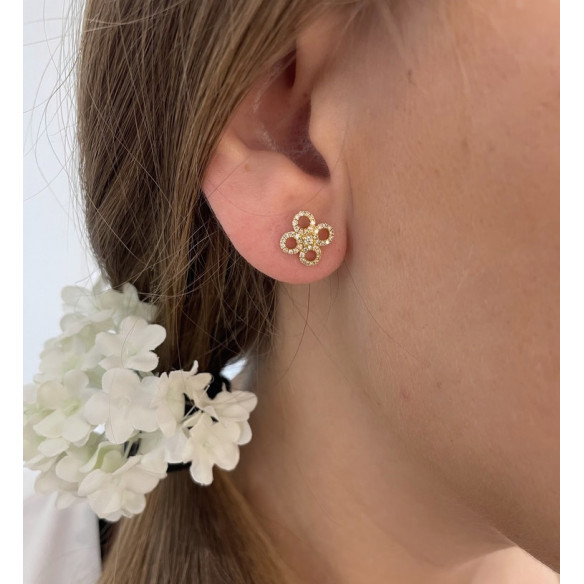 Pendientes Diamantes Flor Redonda Little Details - cortos