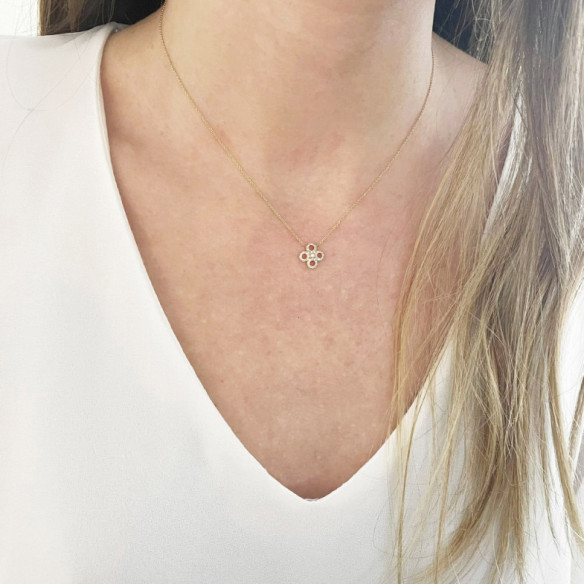Collar Oro Flor Redonda Little Details - Collares de Diamantes