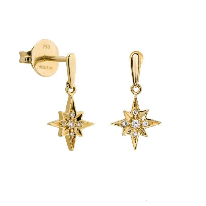 Brincos de ouro Fuguez Star Little Details - curto