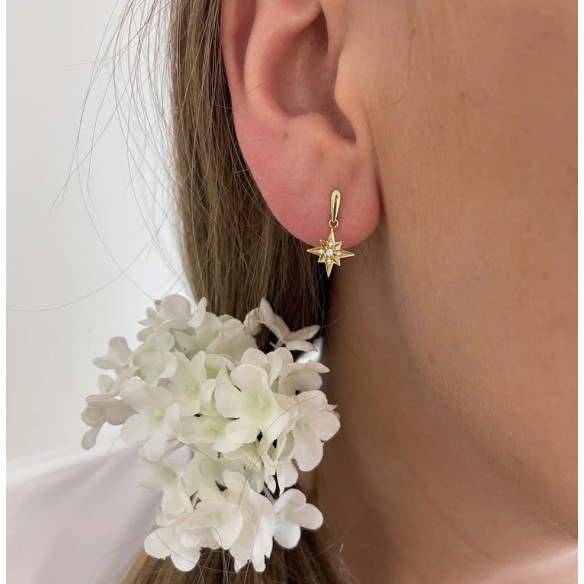 Brincos de ouro Fuguez Star Little Details - curto