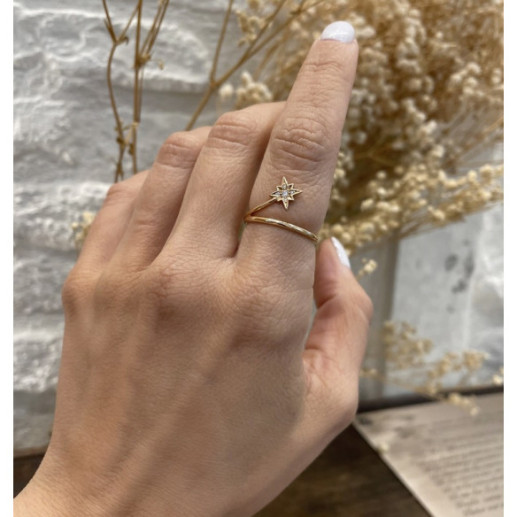 Anillo Estrella Fugaz Cola Diamantes  Little Details - Talla Brillante 2