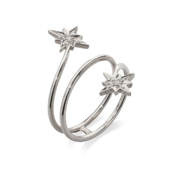 Anillo Diamantes Estrella Fugaz Cola Doble Little Details - Anillos de Diamantes